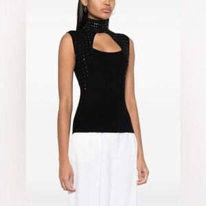 LIU JO crystal-embellished cutout top